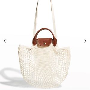 Longchamp Filet Cotton Net Shoulder Tote Bag